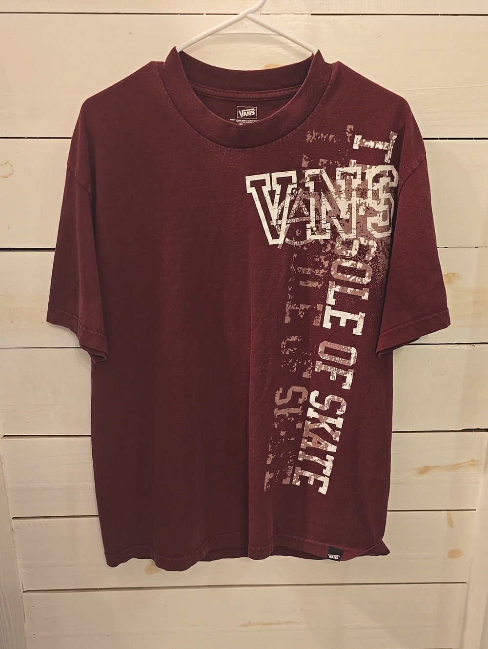 Vans Maroon Graphic Tee with White Logo